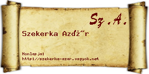 Szekerka Azár névjegykártya